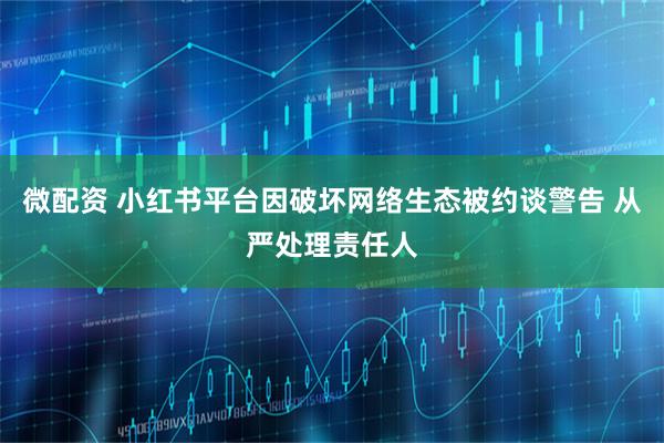 微配资 小红书平台因破坏网络生态被约谈警告 从严处理责任人