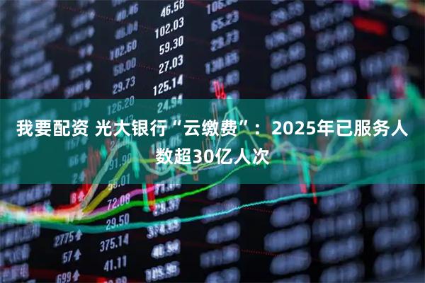 我要配资 光大银行“云缴费”：2025年已服务人数超30亿人次
